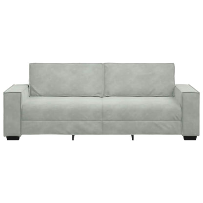 3-Sitzer-Sofa Hellgrau 180 cm Samt