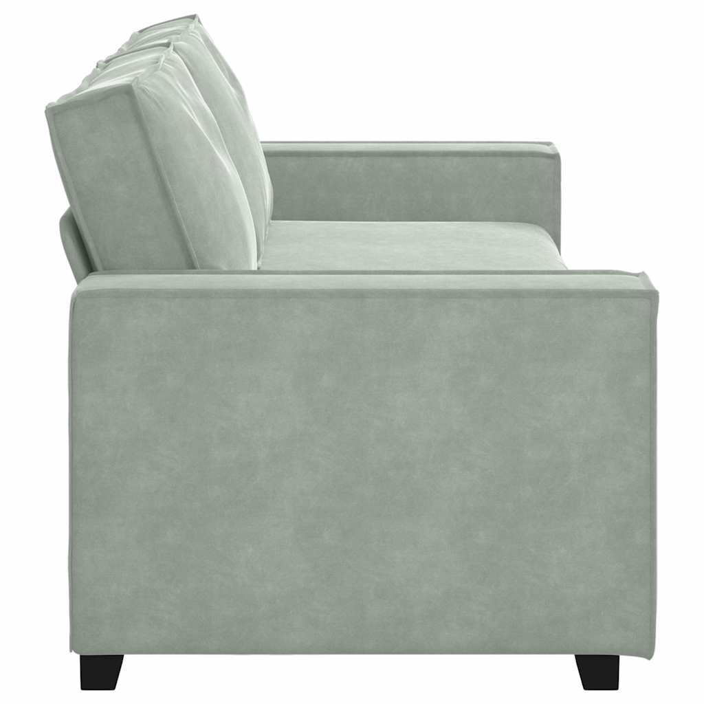 3-Sitzer-Sofa Hellgrau 180 cm Samt