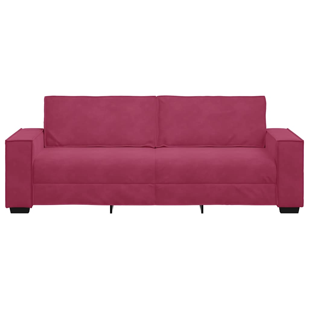 3-Sitzer-Sofa Weinrot 180 cm Samt