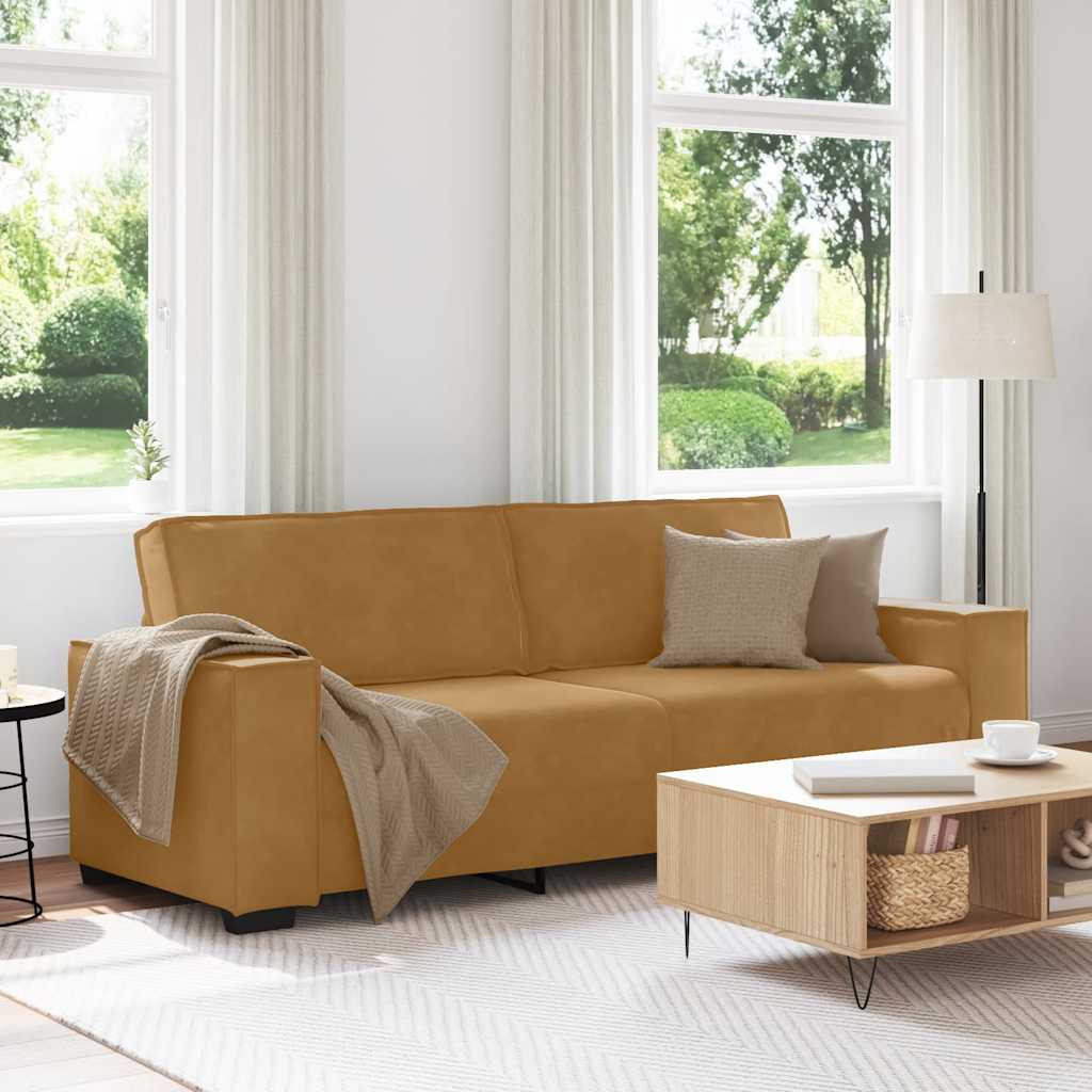 3-Sitzer-Sofa Braun 180 cm Samt