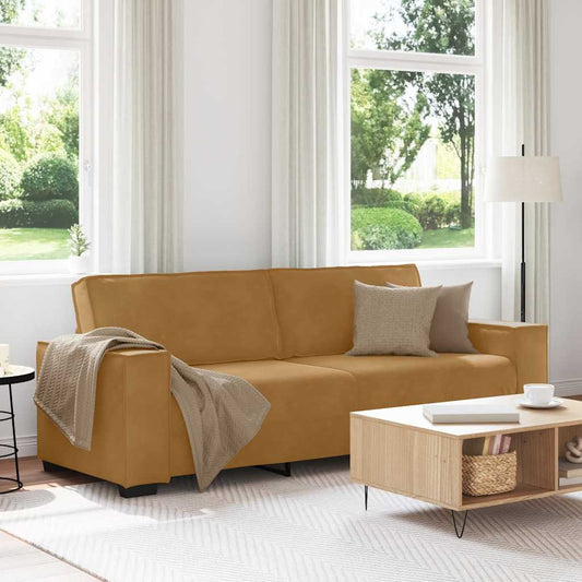 3-Sitzer-Sofa Braun 180 cm Samt