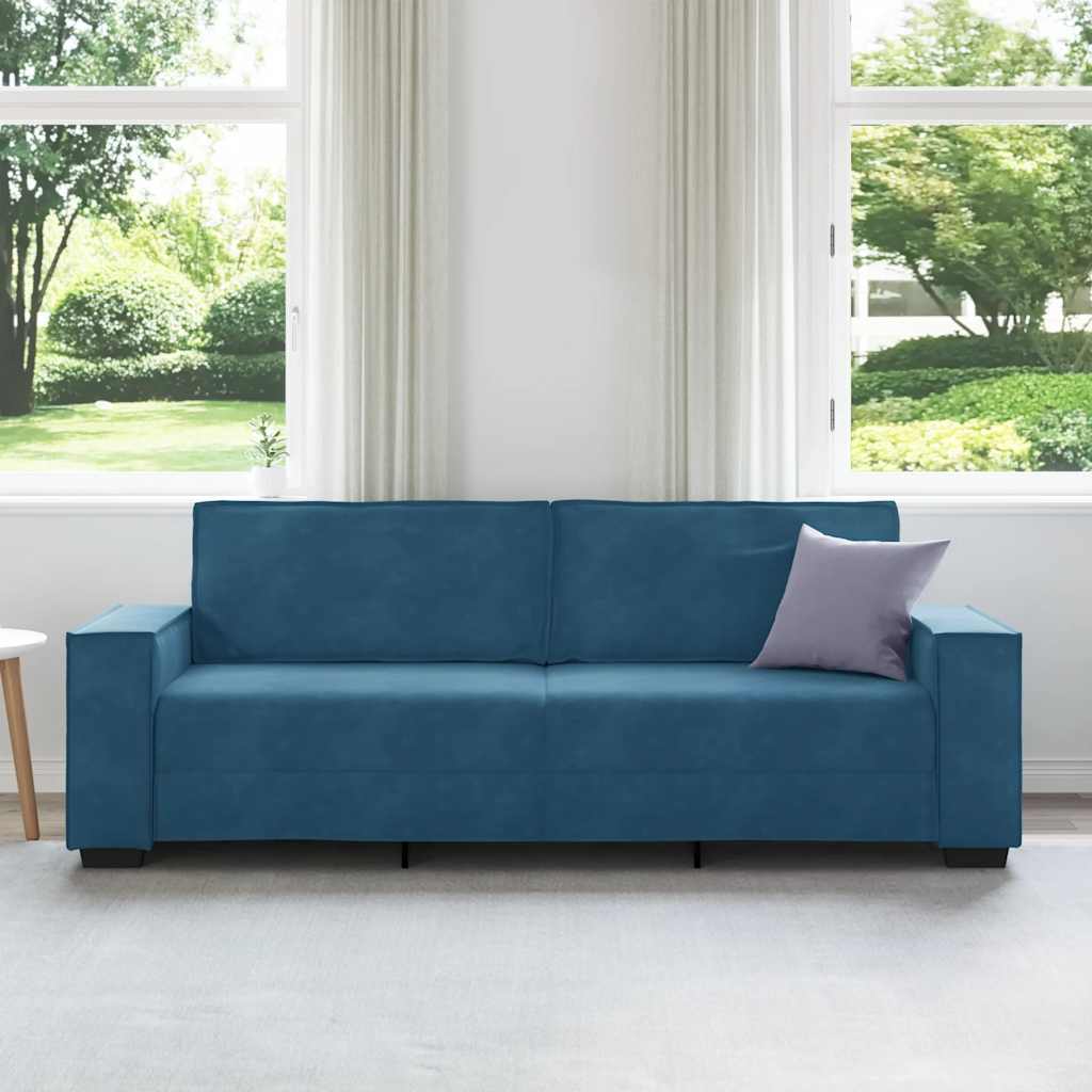 3-Sitzer-Sofa Blau 180 cm Samt