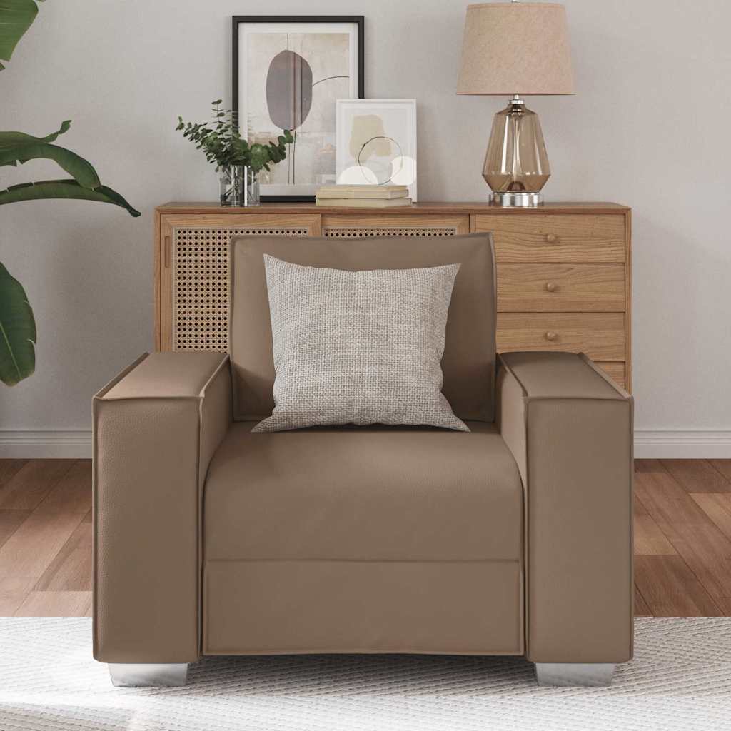 Sofasessel mit Kissen Cappuccino 99 x 78 x 84 cm Kunstleder