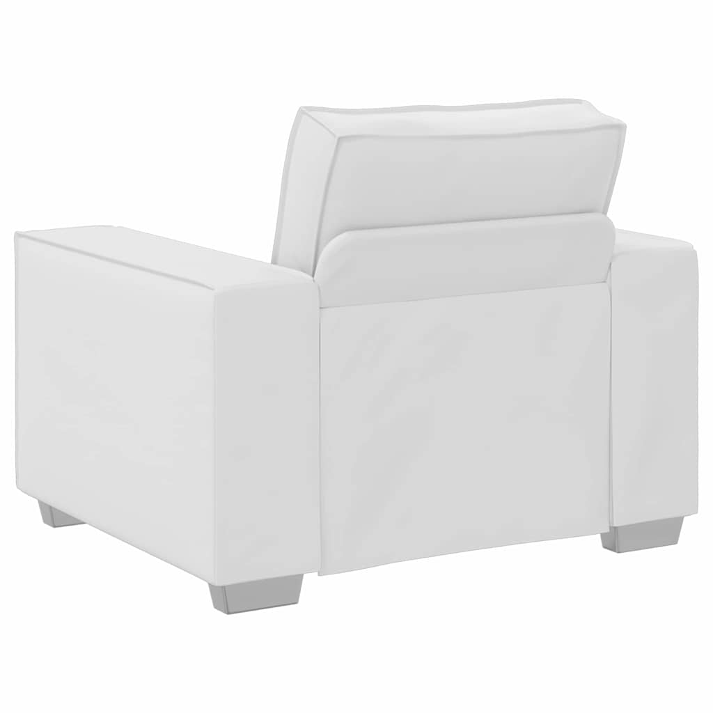 Sofa Sessel 59 cm mit Kissen Weiß Kunstleder