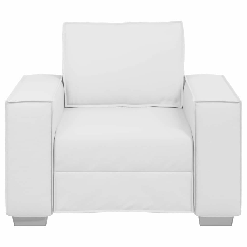 Sofa Sessel 59 cm mit Kissen Weiß Kunstleder