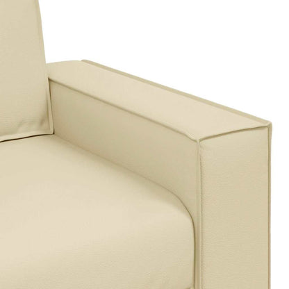 Loveseat Sofa 120 cm mit Kissen Creme Kunstleder