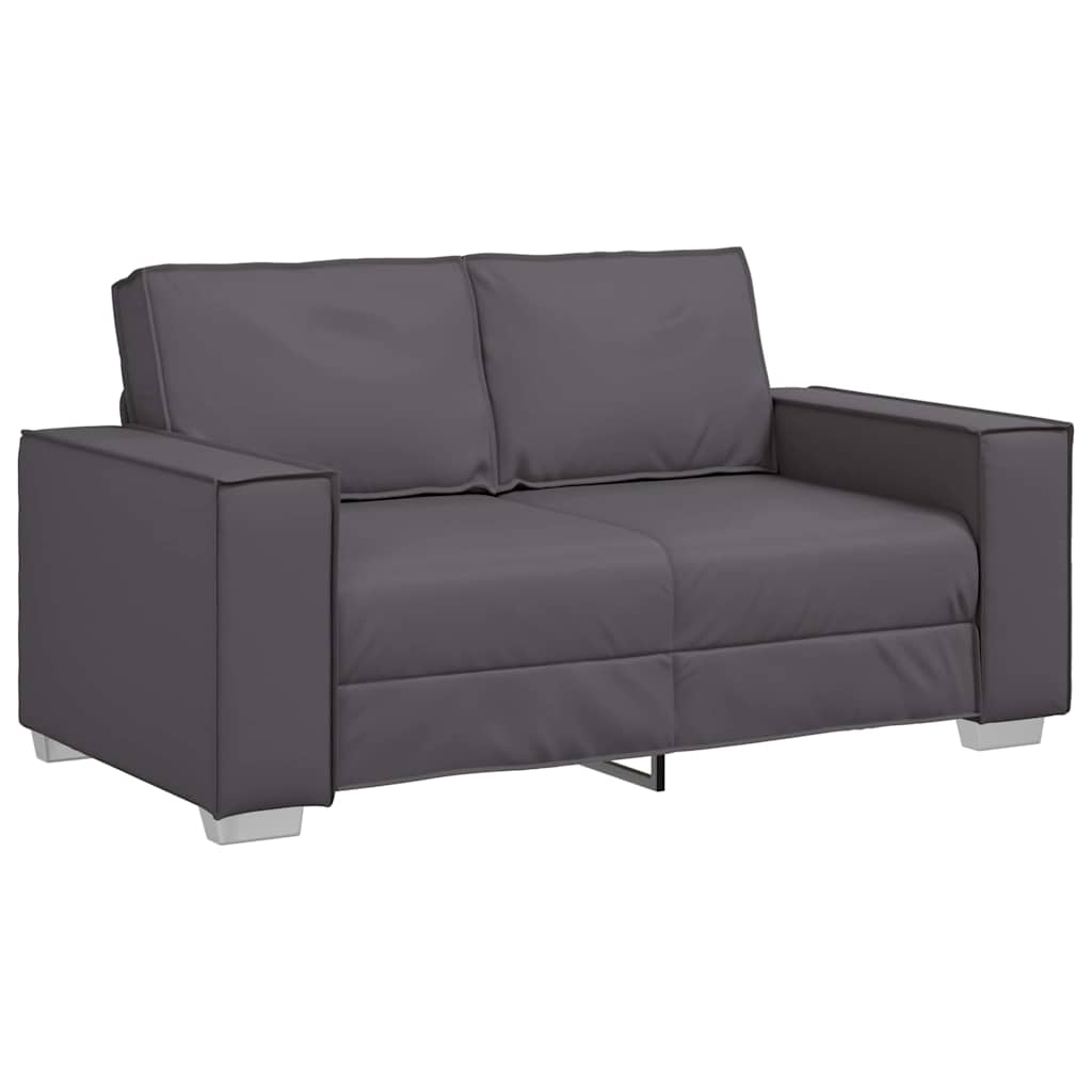 Loveseat Sofa 160 cm mit Kissen Grau Kunstleder
