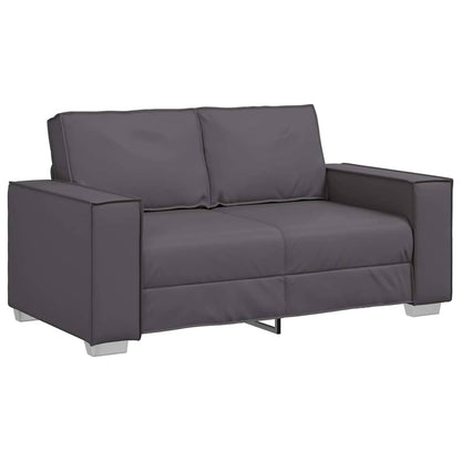 Loveseat Sofa 160 cm mit Kissen Grau Kunstleder