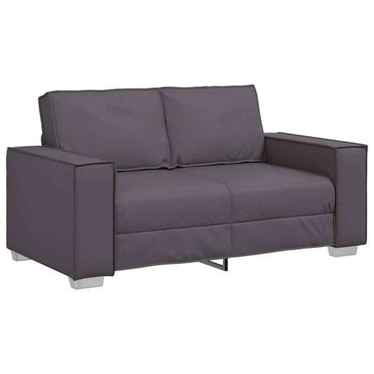 Loveseat Sofa 160 cm mit Kissen Grau Kunstleder