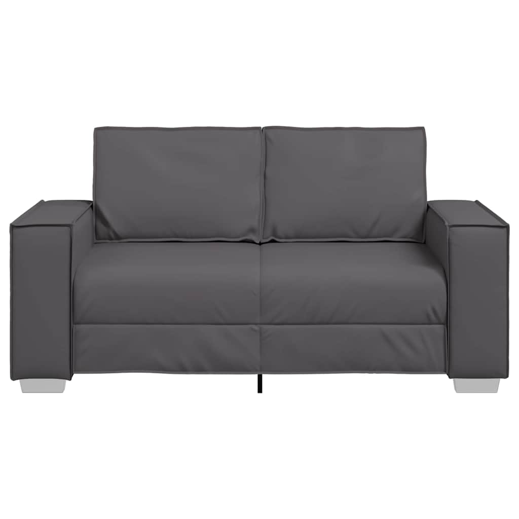 Loveseat Sofa 160 cm mit Kissen Grau Kunstleder