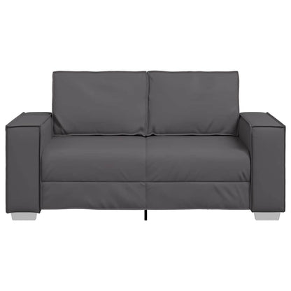 Loveseat Sofa 160 cm mit Kissen Grau Kunstleder