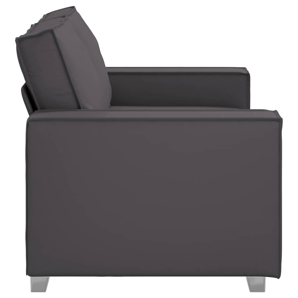 Loveseat Sofa 160 cm mit Kissen Grau Kunstleder