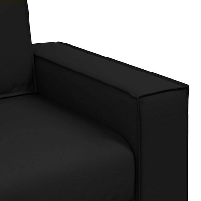 Loveseat Sofa 120 cm mit Kissen Schwarz Kunstleder