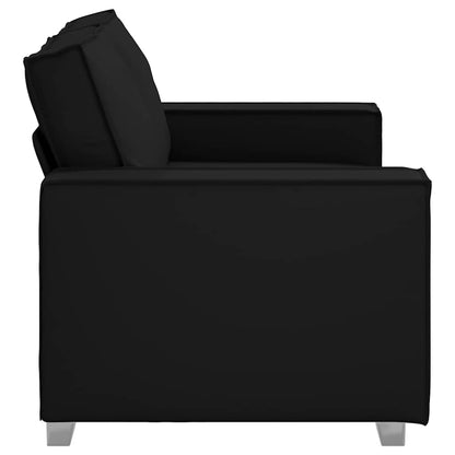 Loveseat Sofa 120 cm mit Kissen Schwarz Kunstleder