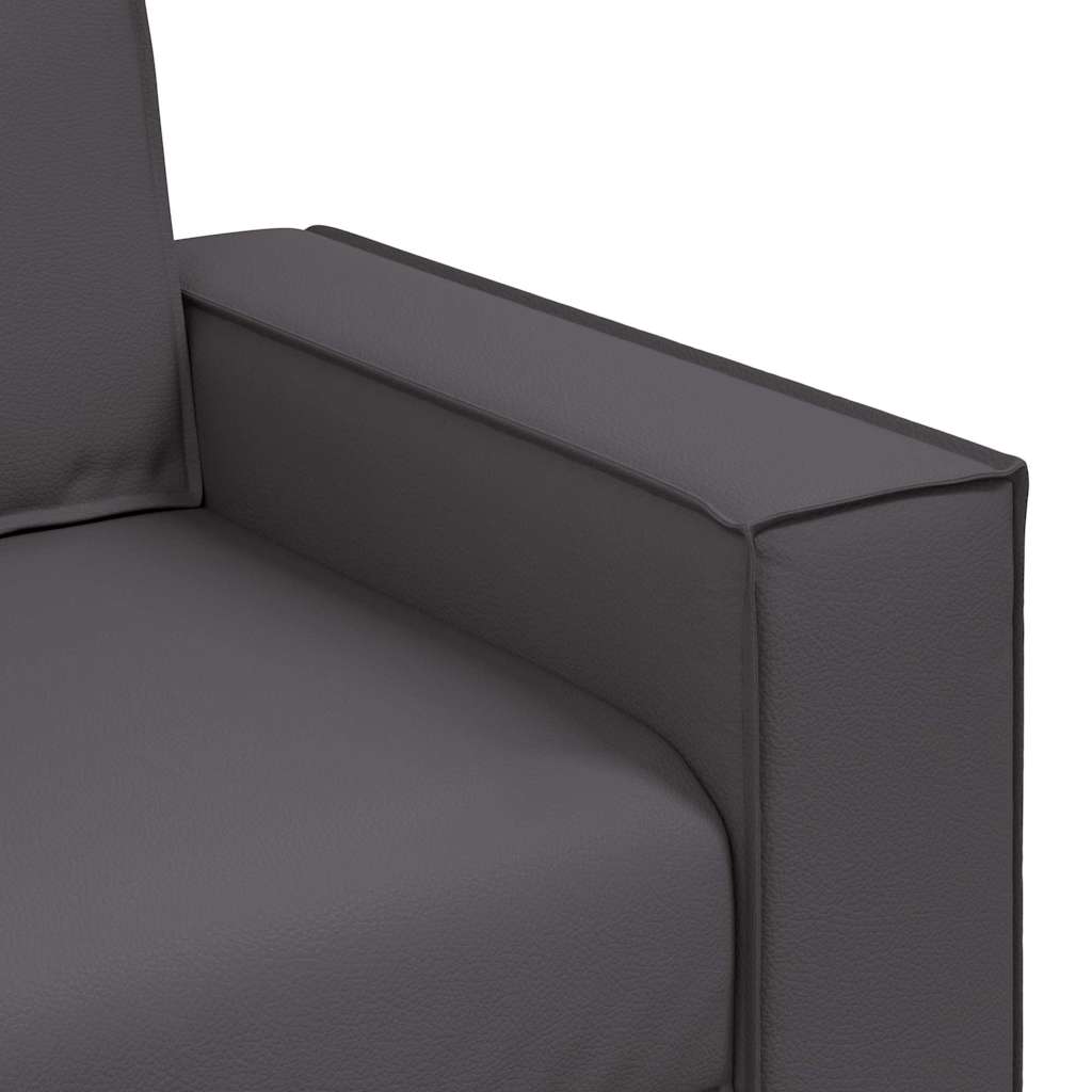 Loveseat Sofa 180 cm mit Kissen Grau Kunstleder