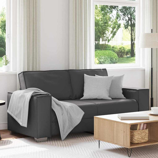Loveseat Sofa 180 cm mit Kissen Grau Kunstleder