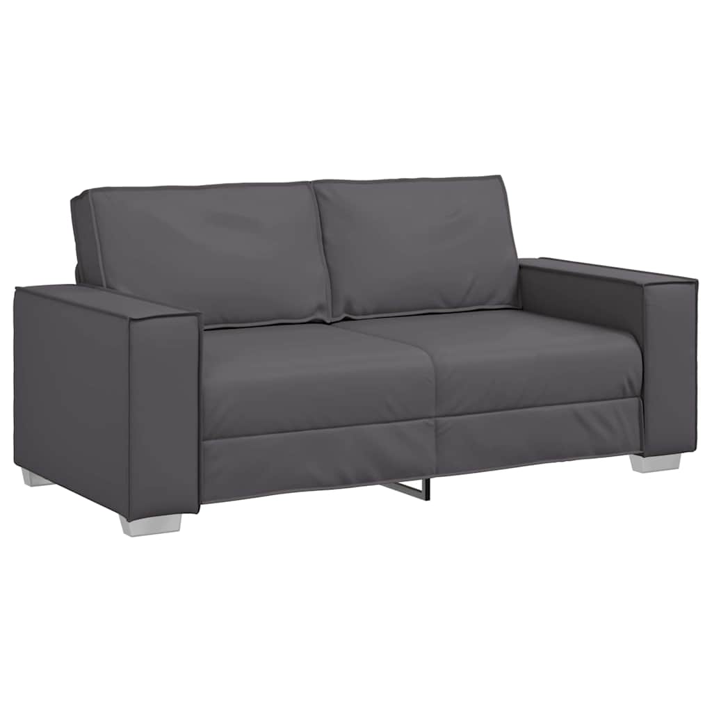 Loveseat Sofa 180 cm mit Kissen Grau Kunstleder