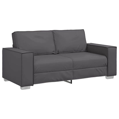 Loveseat Sofa 180 cm mit Kissen Grau Kunstleder