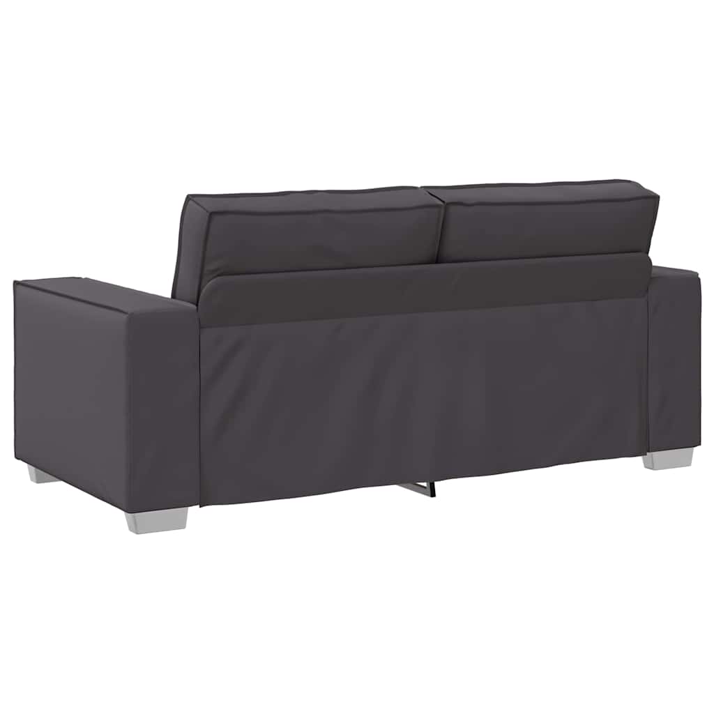 Loveseat Sofa 180 cm mit Kissen Grau Kunstleder