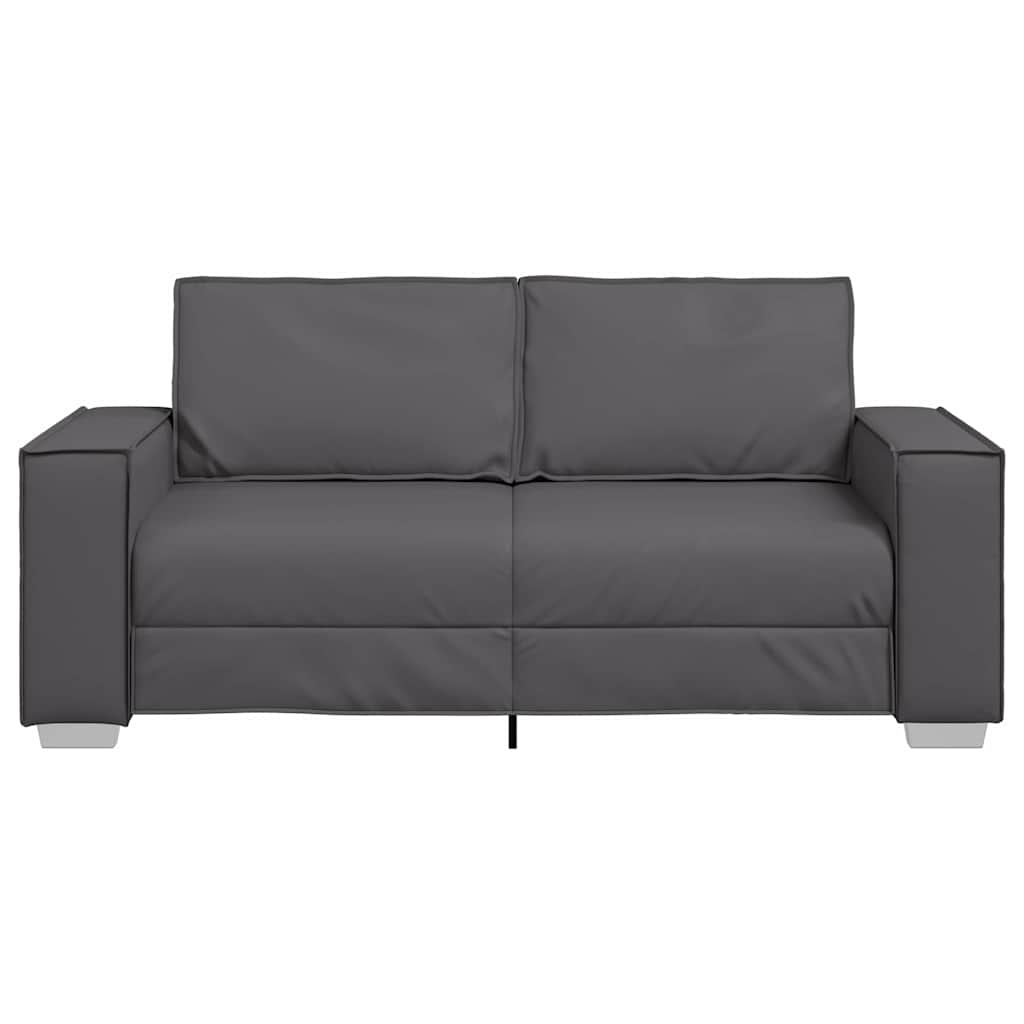 Loveseat Sofa 180 cm mit Kissen Grau Kunstleder