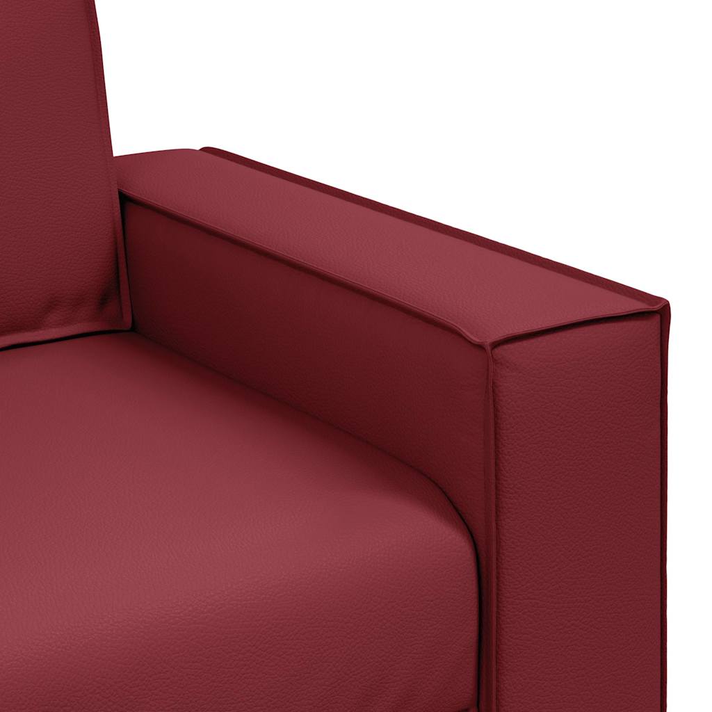 Loveseat Sofa 180 cm mit Kissen Weinrot Kunstleder