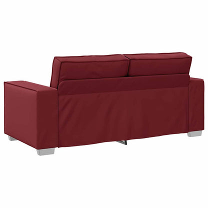 Loveseat Sofa 180 cm mit Kissen Weinrot Kunstleder
