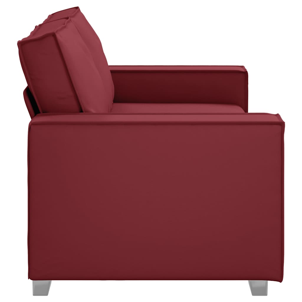 Loveseat Sofa 180 cm mit Kissen Weinrot Kunstleder