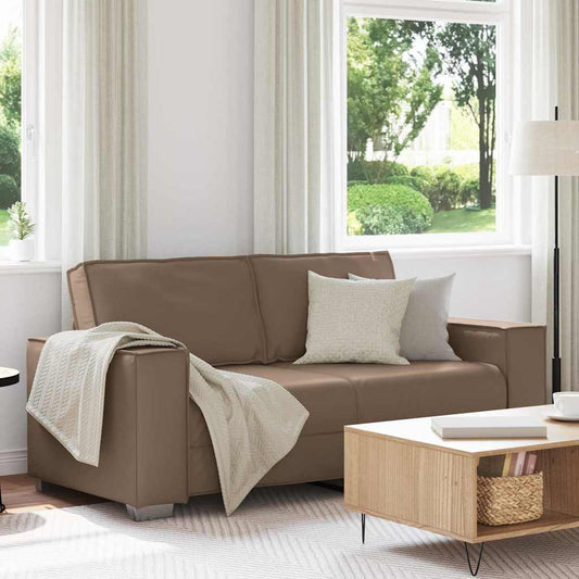 Loveseat Sofa 180 cm mit Kissen Cappuccino Kunstleder