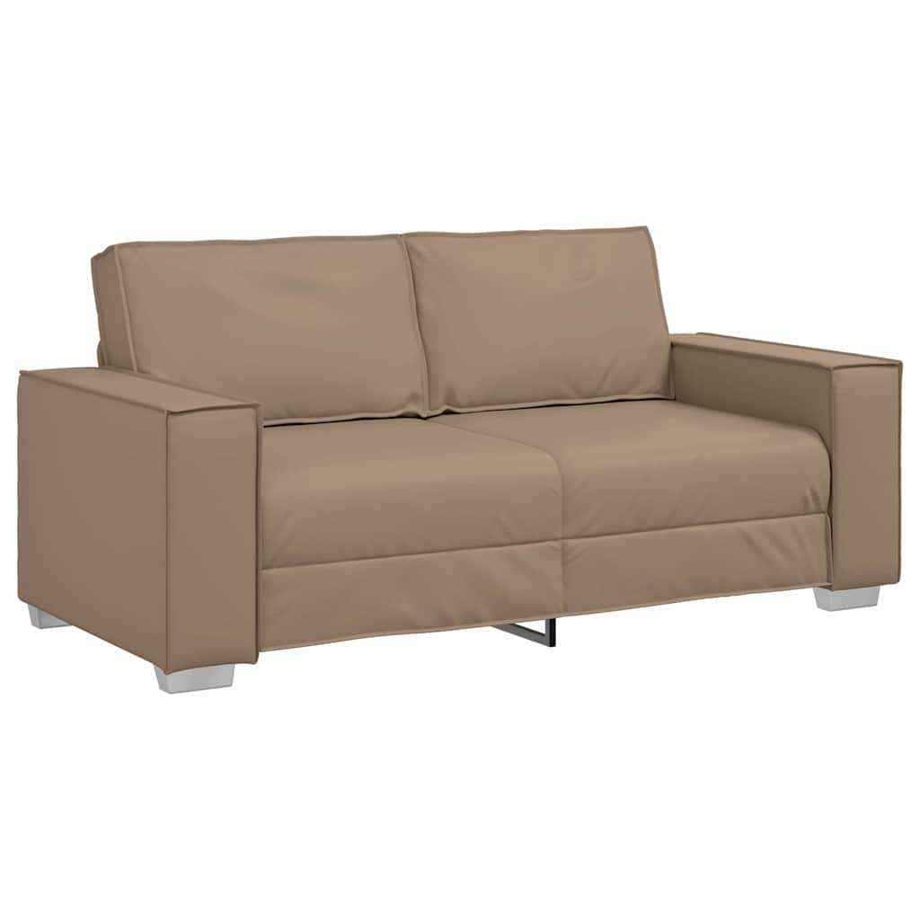 Loveseat Sofa 180 cm mit Kissen Cappuccino Kunstleder