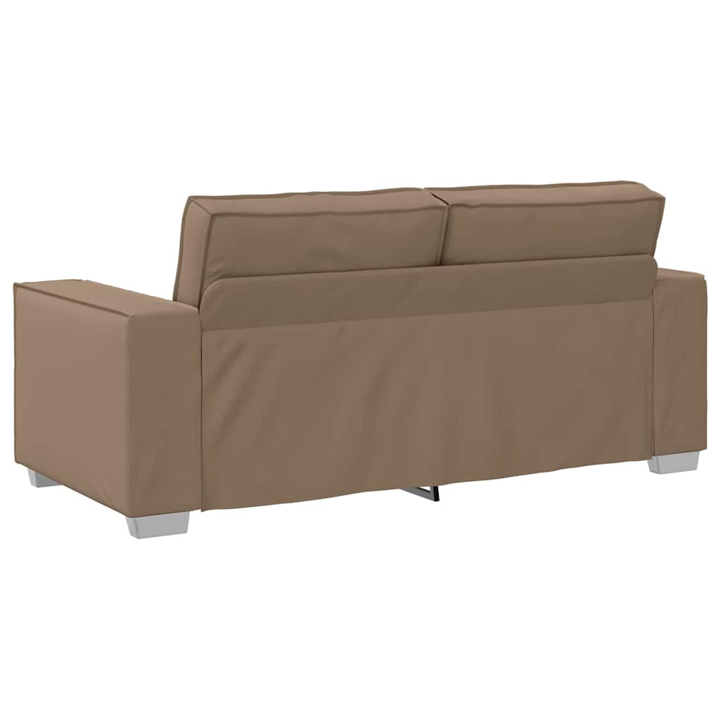 Loveseat Sofa 180 cm mit Kissen Cappuccino Kunstleder