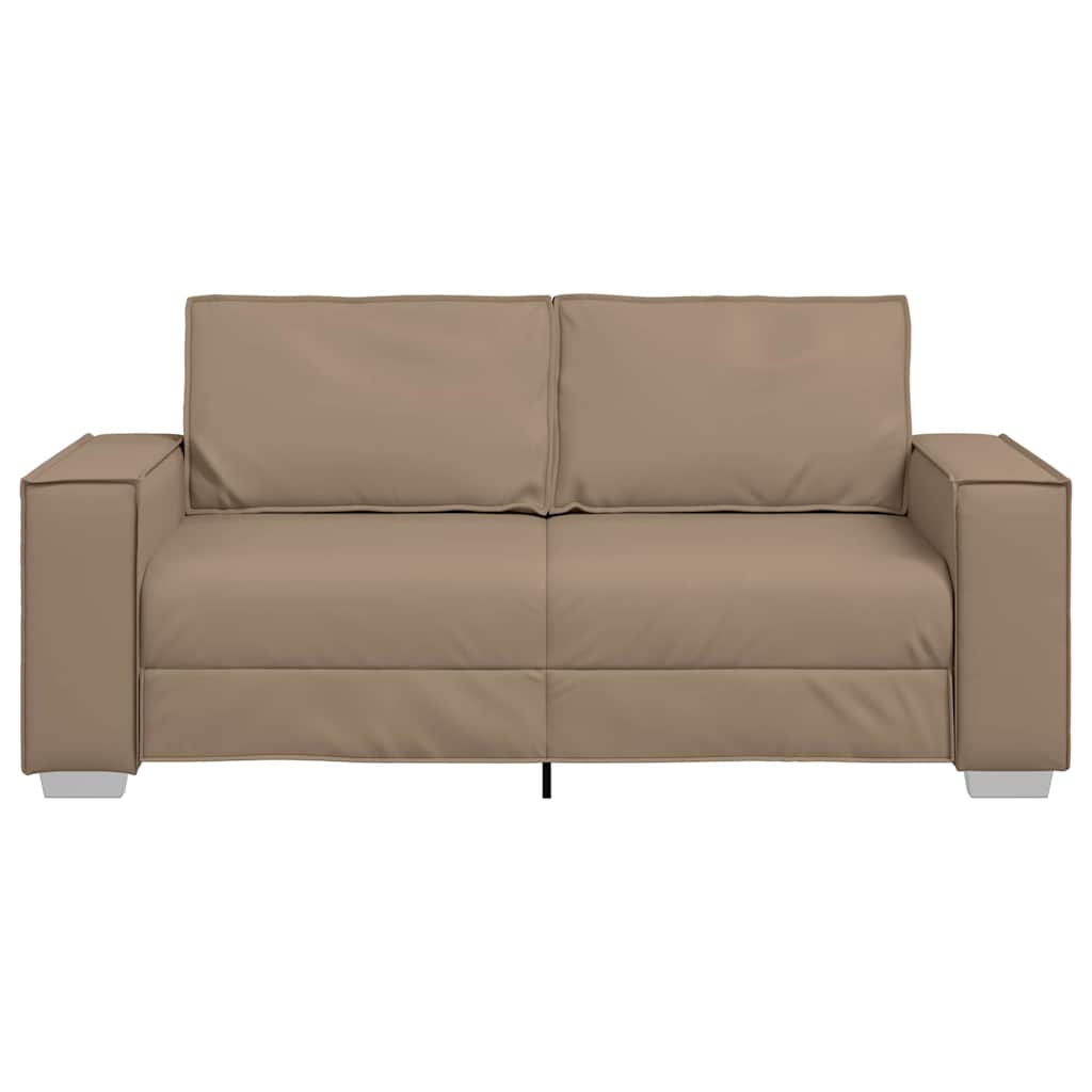 Loveseat Sofa 180 cm mit Kissen Cappuccino Kunstleder
