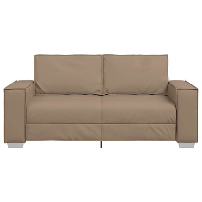 Loveseat Sofa 180 cm mit Kissen Cappuccino Kunstleder
