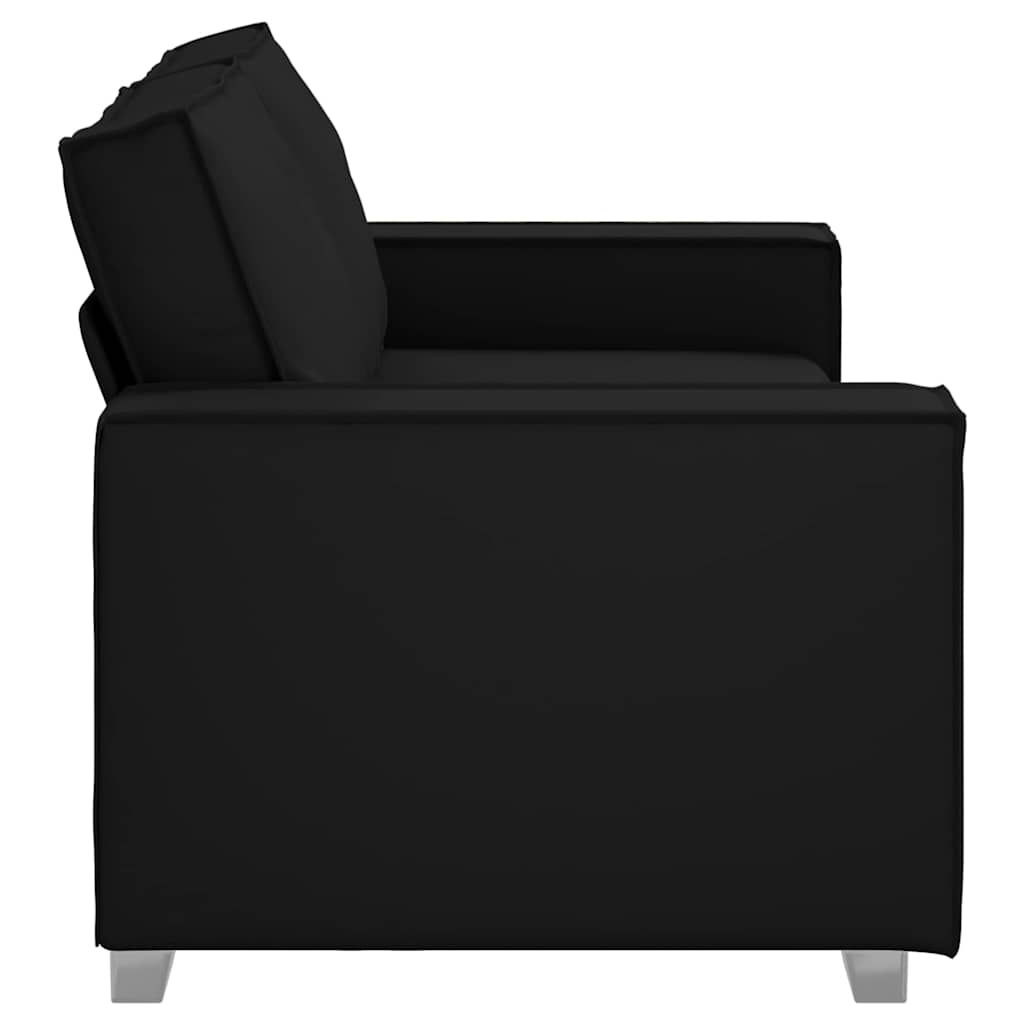 Loveseat Sofa 180 cm mit Kissen Schwarz Kunstleder
