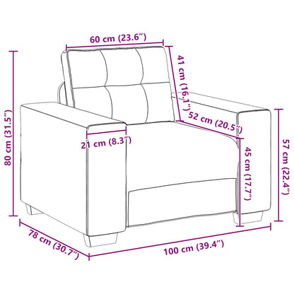 Sofa-Sessel Wolkengrau 60 cm Stoff