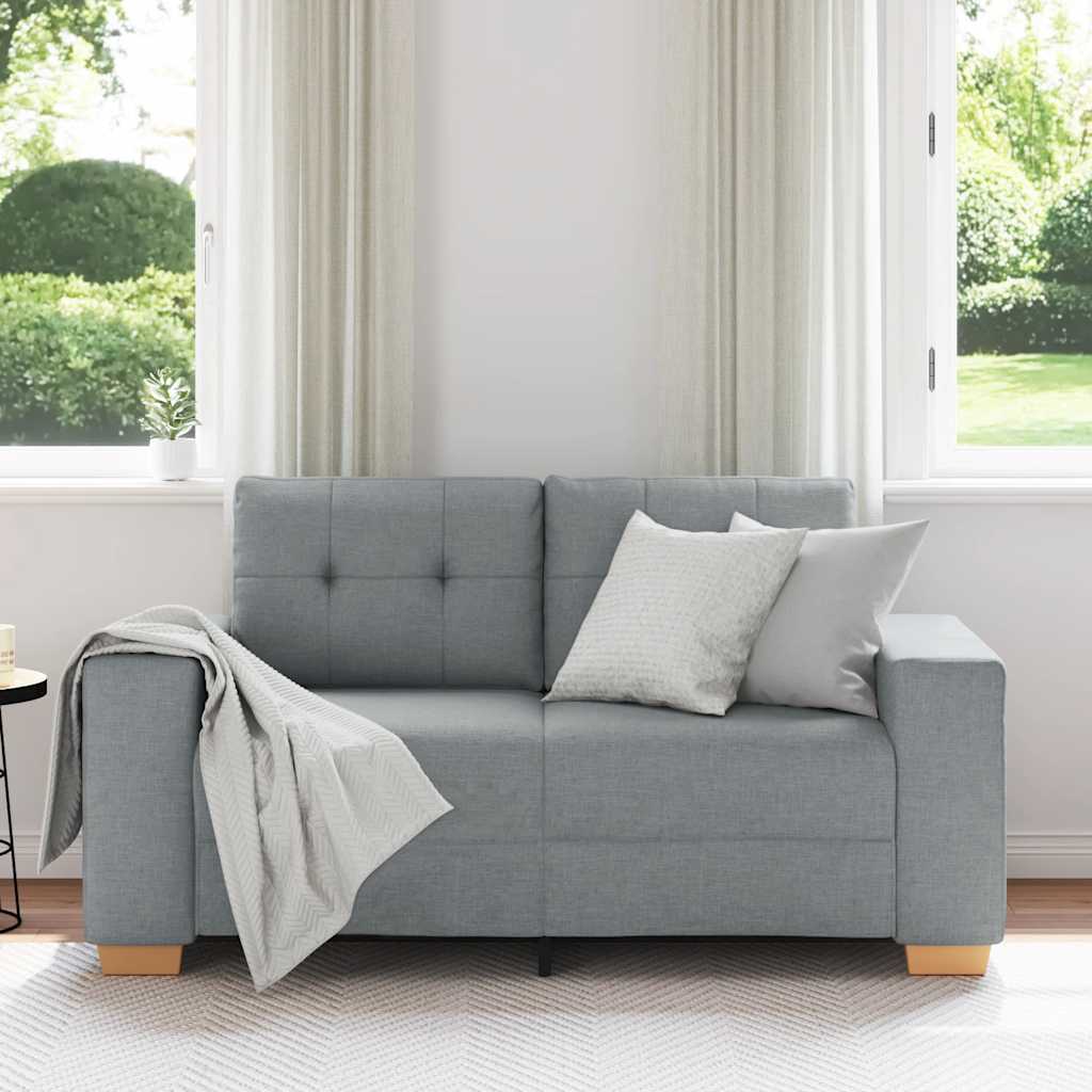 Zweisitzer-Sofa Hellgrau 120 cm Stoff