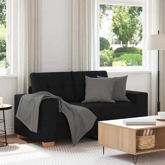 Zweisitzer-Sofa Schwarz 120 cm Stoff