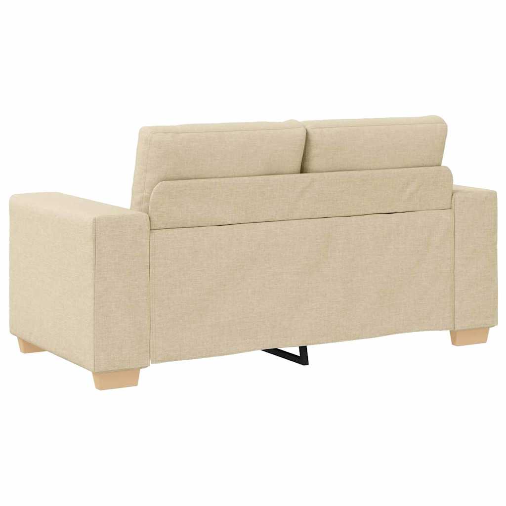 Zweisitzer-Sofa mit Kissen Creme Stoff