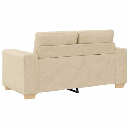 Zweisitzer-Sofa mit Kissen Creme Stoff