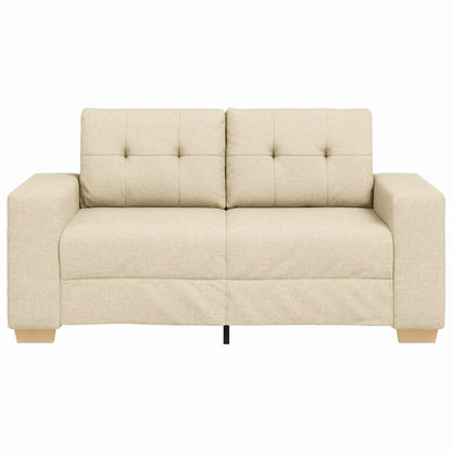 Zweisitzer-Sofa mit Kissen Creme Stoff