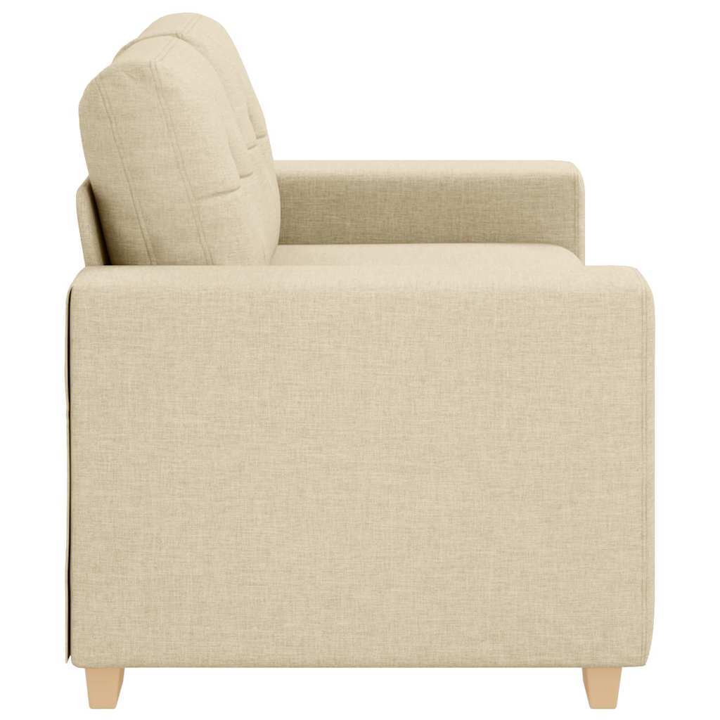 Zweisitzer-Sofa mit Kissen Creme Stoff
