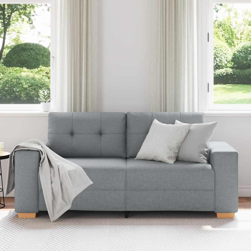 Zweisitzer-Sofa Hellgrau 140 cm Stoff