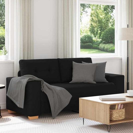 Zweisitzer-Sofa Schwarz 140 cm Stoff