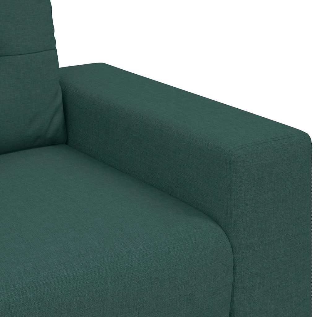 Zweisitzer-Sofa mit Kissen Dunkelgrün Stoff