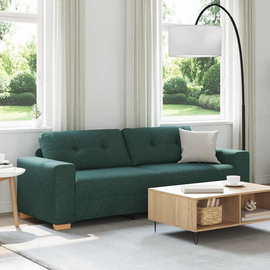 Zweisitzer-Sofa mit Kissen Dunkelgrün Stoff