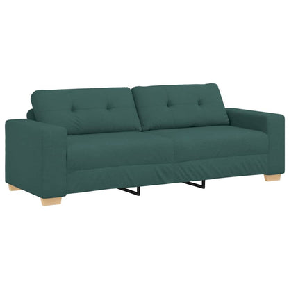 Zweisitzer-Sofa mit Kissen Dunkelgrün Stoff