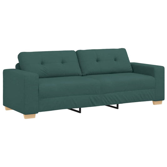 Zweisitzer-Sofa mit Kissen Dunkelgrün Stoff