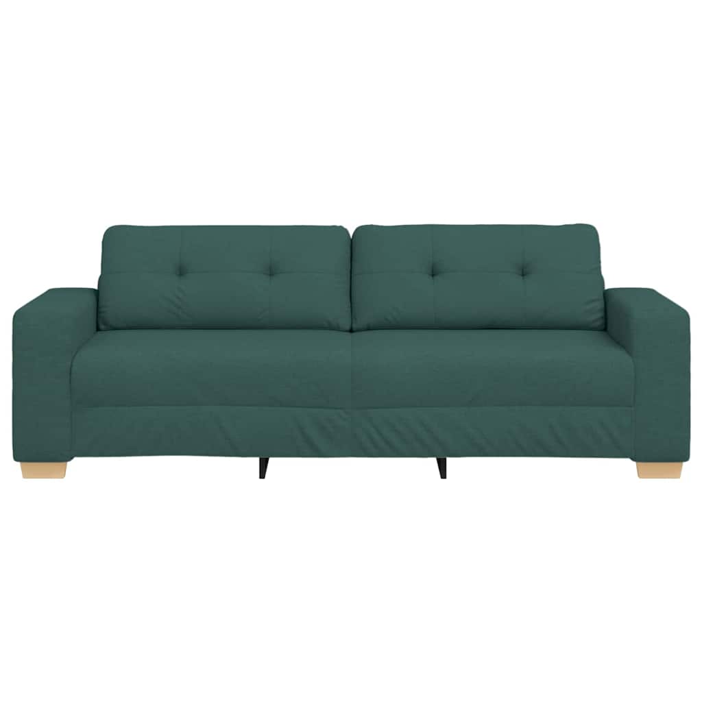 Zweisitzer-Sofa mit Kissen Dunkelgrün Stoff