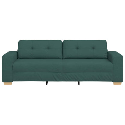 Zweisitzer-Sofa mit Kissen Dunkelgrün Stoff