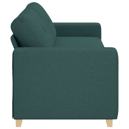 Zweisitzer-Sofa mit Kissen Dunkelgrün Stoff