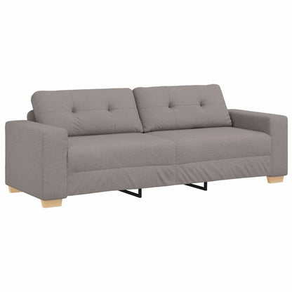 3-Sitzer Sofa mit Kissen Taupe Stoff